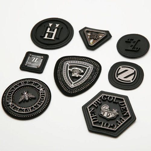 高档皮标服装辅料金属PU皮装饰贴手缝DIY补丁贴鞋靴箱包logo皮牌