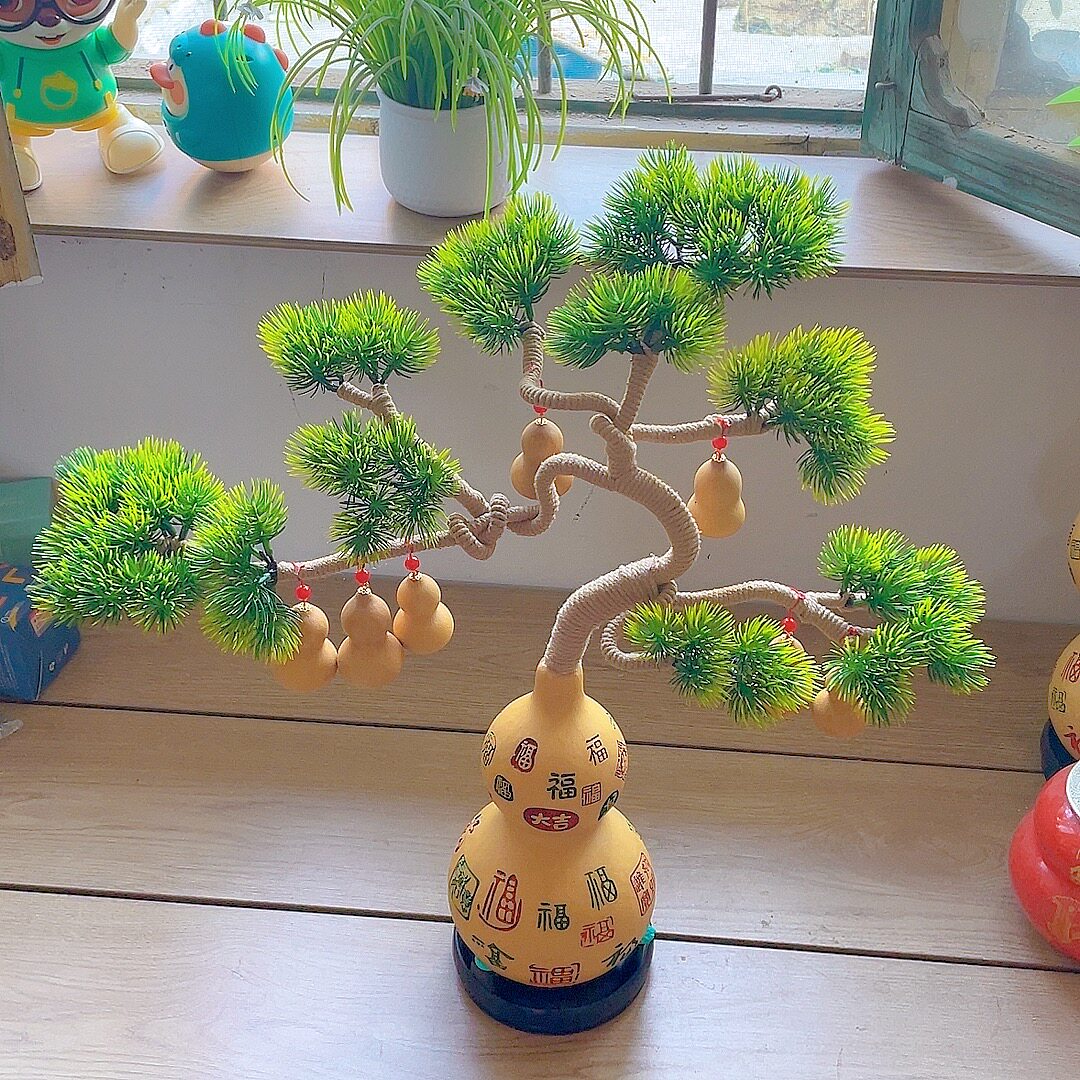 葫芦树葫芦摆件手工编织藤条仿真居家摆件