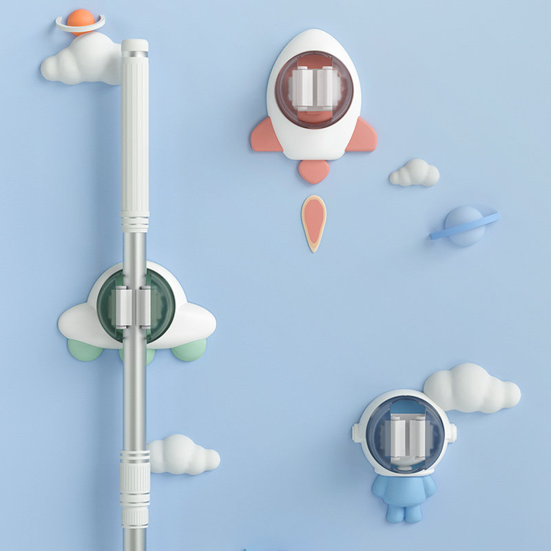 拖把挂钩壁挂固定卡扣收纳架挂架免打孔扫把夹卫生间神器强力粘胶