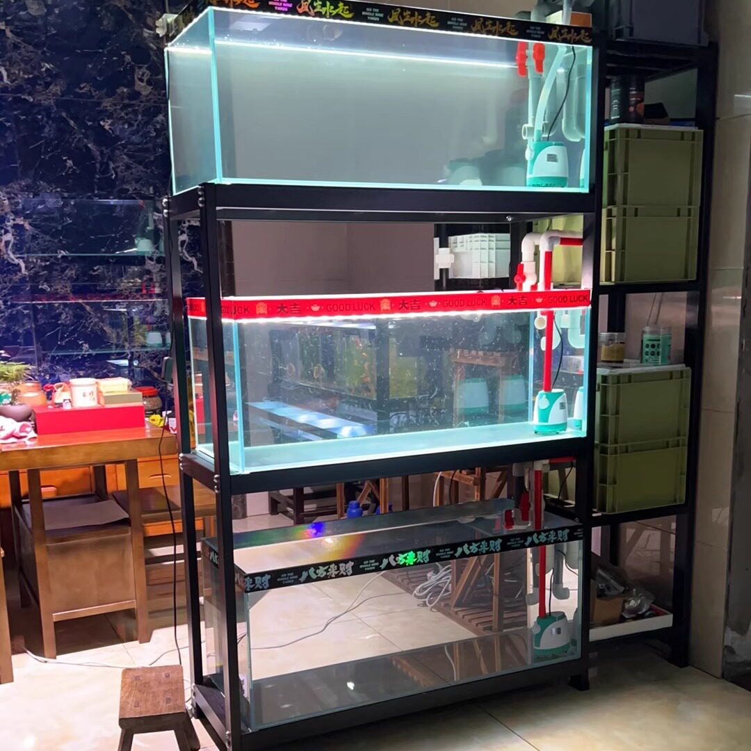 L型高低架周转箱过滤鱼缸架子图片