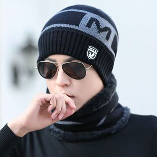 帽子男士冬季毛线帽加厚韩版潮针织套头帽保暖冬天户外帽青年棉帽