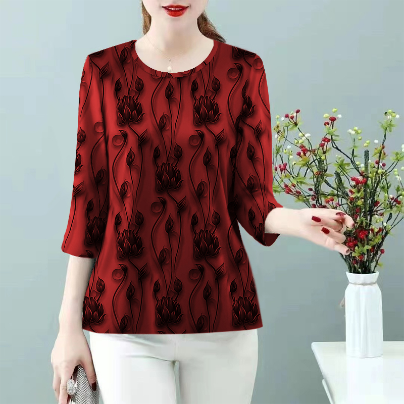 春秋上衣女七分袖t恤女