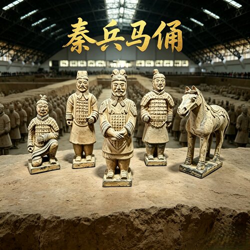 秦始皇兵马俑摆件纪念品西安文创旅游陕西中国特色礼物送老外陶俑