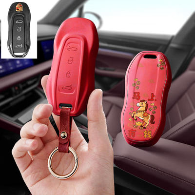 适用保时捷Macan汽车钥匙套25玛卡新能源EV壳新款电车24款保护套