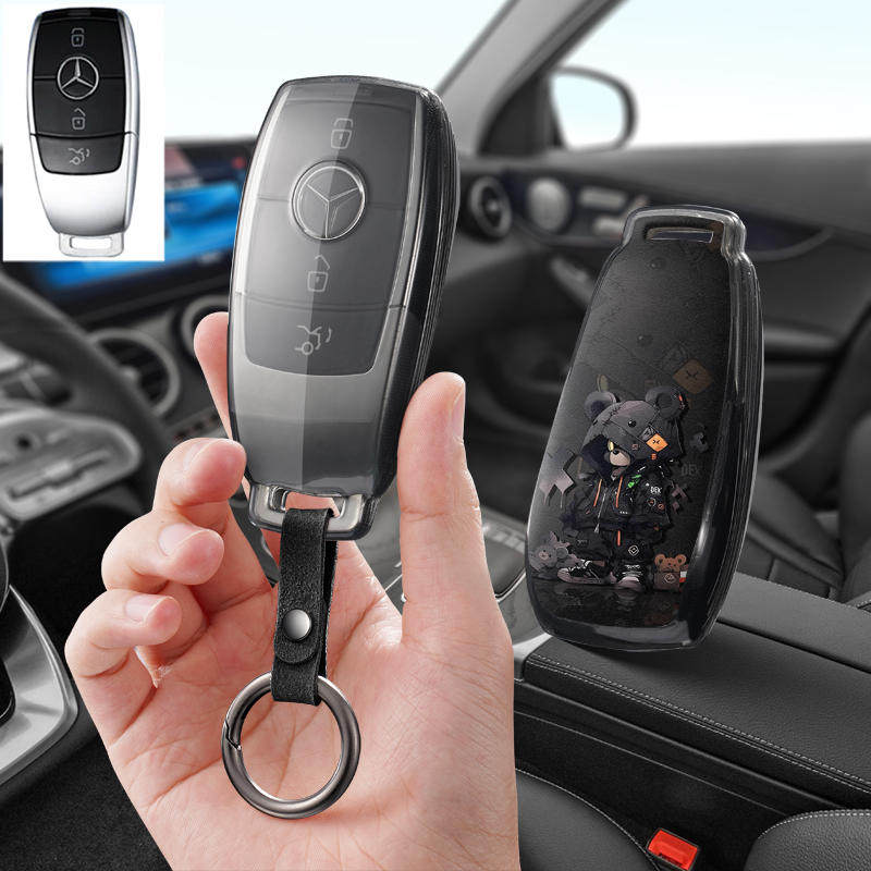 适用奔驰E级e300l汽车钥匙套保护套包c200l壳a200l扣E260女C260l