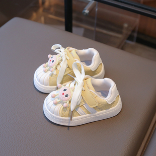 休闲单鞋 宝宝鞋 女防滑卡通板鞋 3岁婴儿学步鞋 子春秋款 软底男0一1