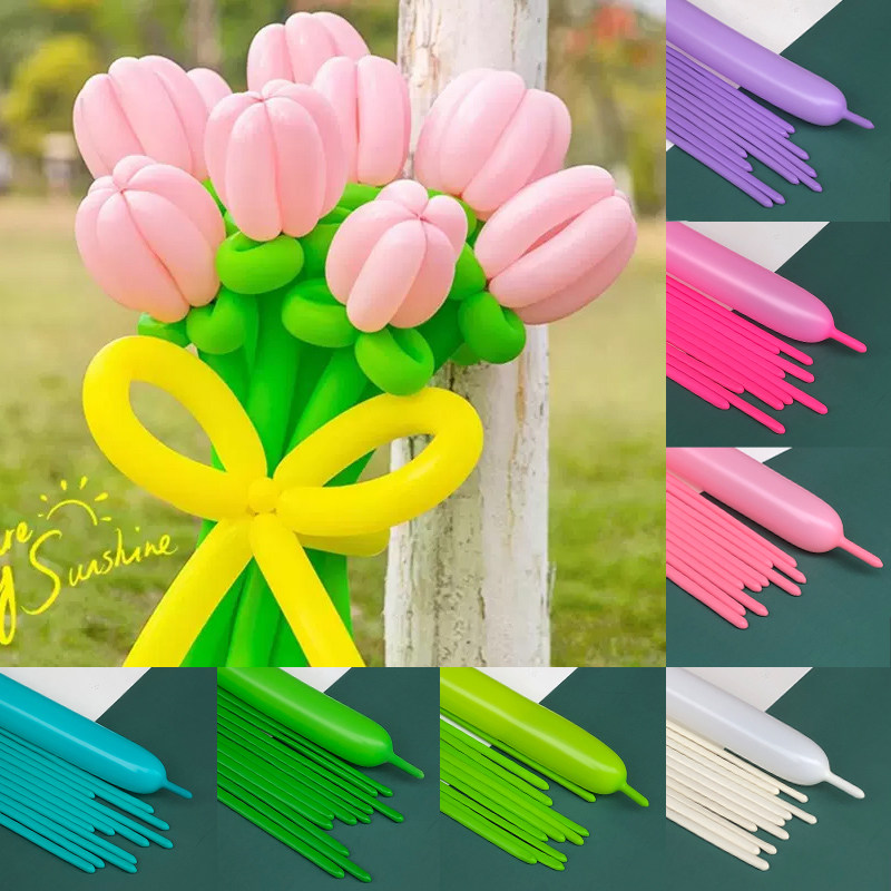 100支加厚长条气球260魔术儿童派对马卡龙DIY造型烟花花束材料包