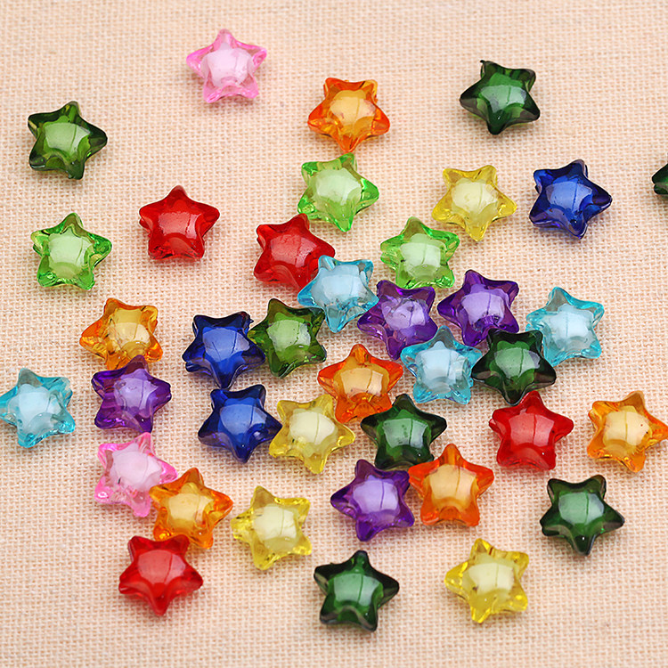 五角星diy手工串珠儿童益智手链项链幼儿园亚克力珠子11mm500克