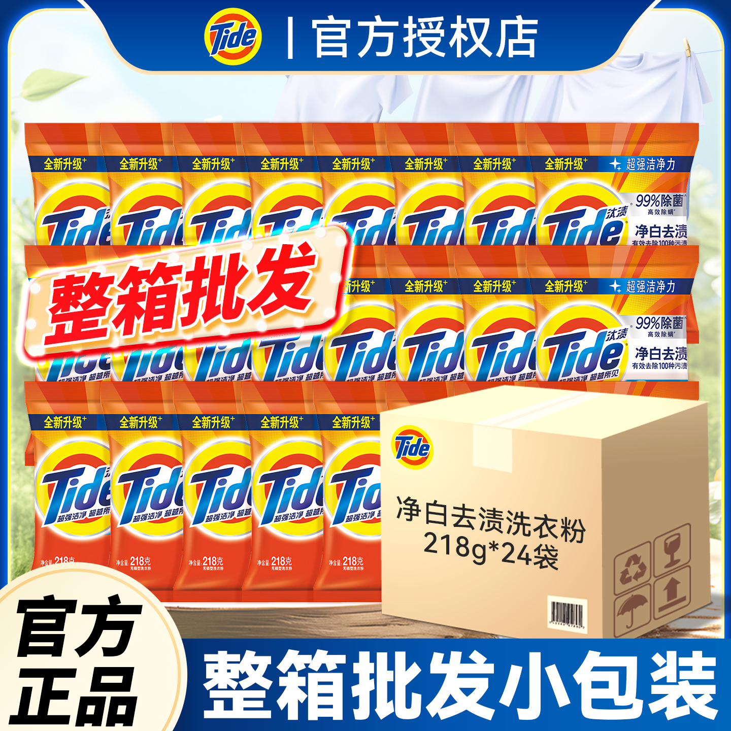 【小袋整箱批】汰渍洗衣粉10斤装