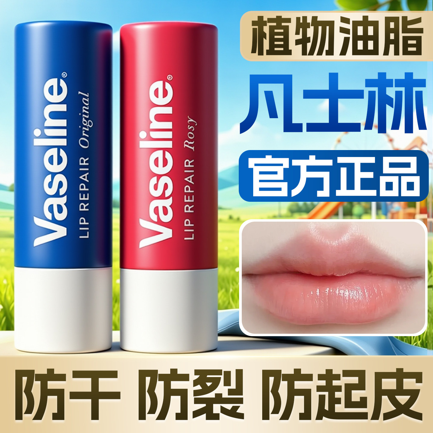 【保湿滋润】凡士林植物油润唇膏