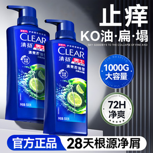 清扬止痒洗发水控油蓬松型去屑去油男士用官方旗舰店青少年洗头膏