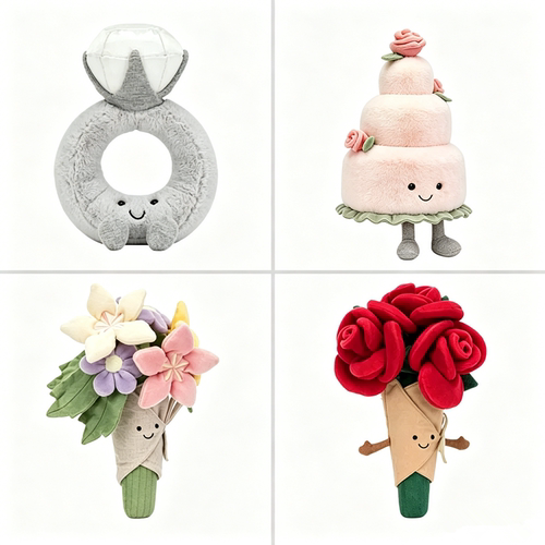 英国Jellycat手捧花钻戒婚礼蛋糕