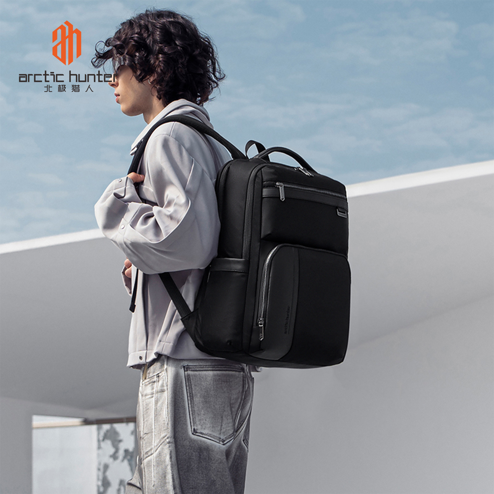 北极猎人双肩包商务轻便通勤