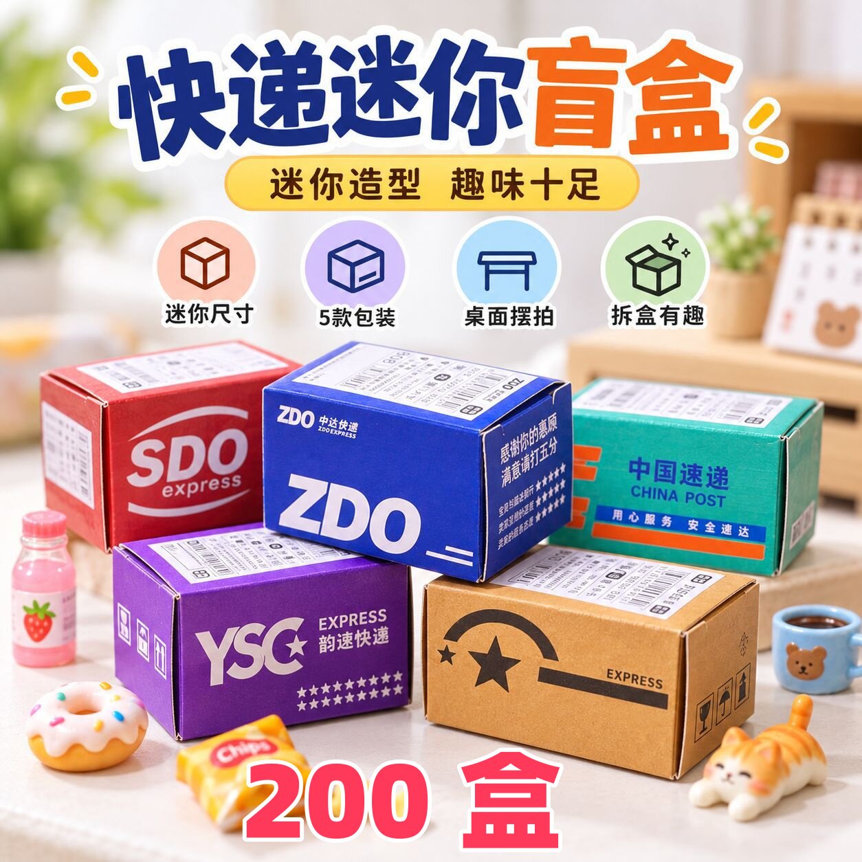 创意迷你快递盲盒礼品套装幼儿园奖励玩具拆拆乐儿童积分盲盒礼物