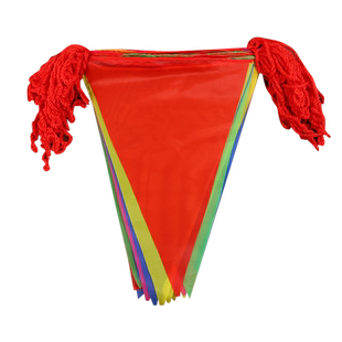 小彩旗装饰串旗婚庆中号三角旗批发吊旗户外工地警戒广告旗子结婚红旗定做开业节庆典结婚加粗绳彩旗红旗