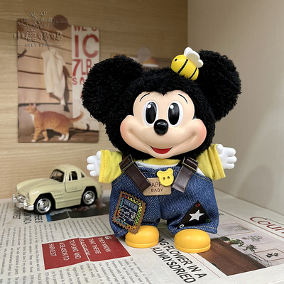 萌在一起米奇蜜蜂背带裤套装