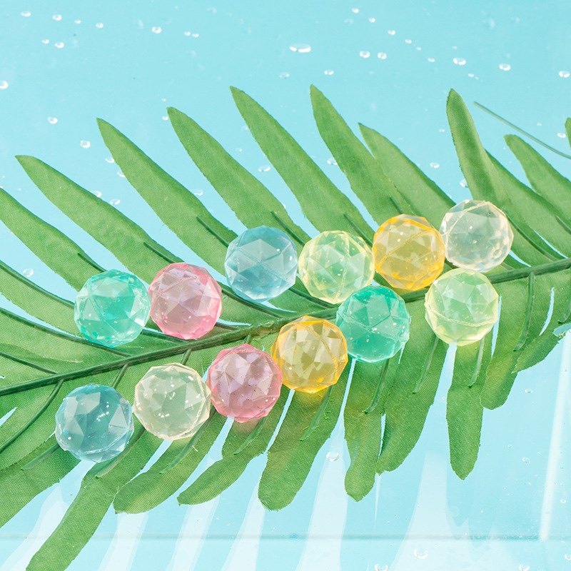 包邮27号菱形水晶钻石弹力球橡胶浮水弹弹球儿童男孩女孩弹跳球