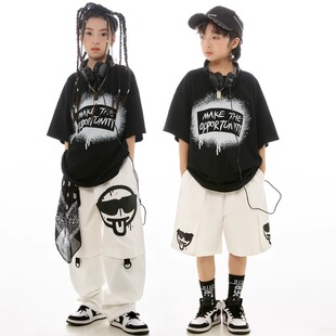 儿童街舞潮服男童嘻哈潮装女童架子鼓演出服装少儿hiphop表演套装