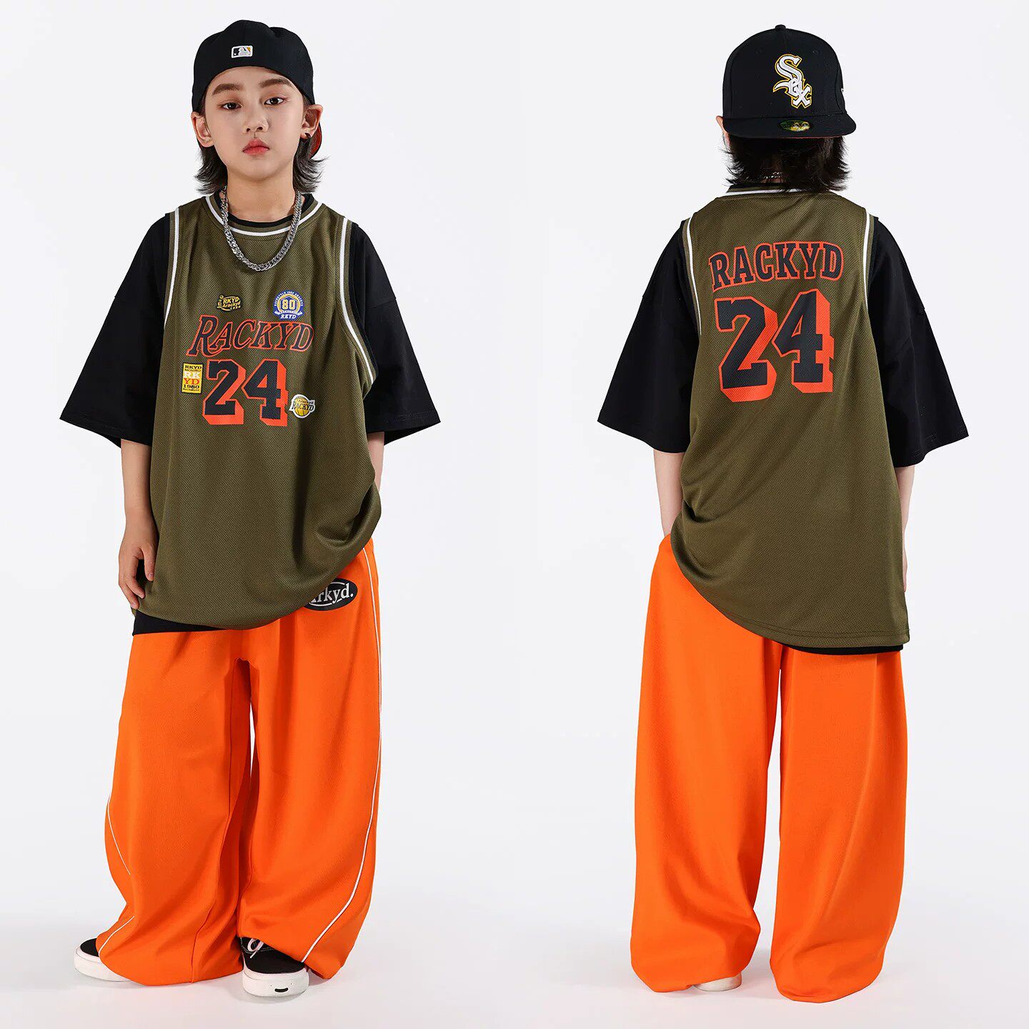 街舞儿童潮服酷帅演出服美式街头嘻哈风格hiphop街舞服装男童套装