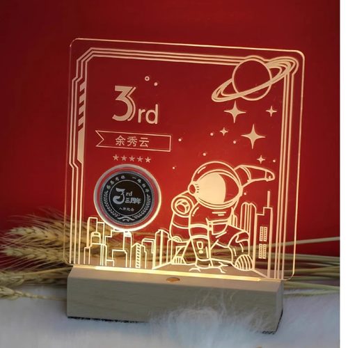 金币银币纪念章亚克力组合夜灯摆件