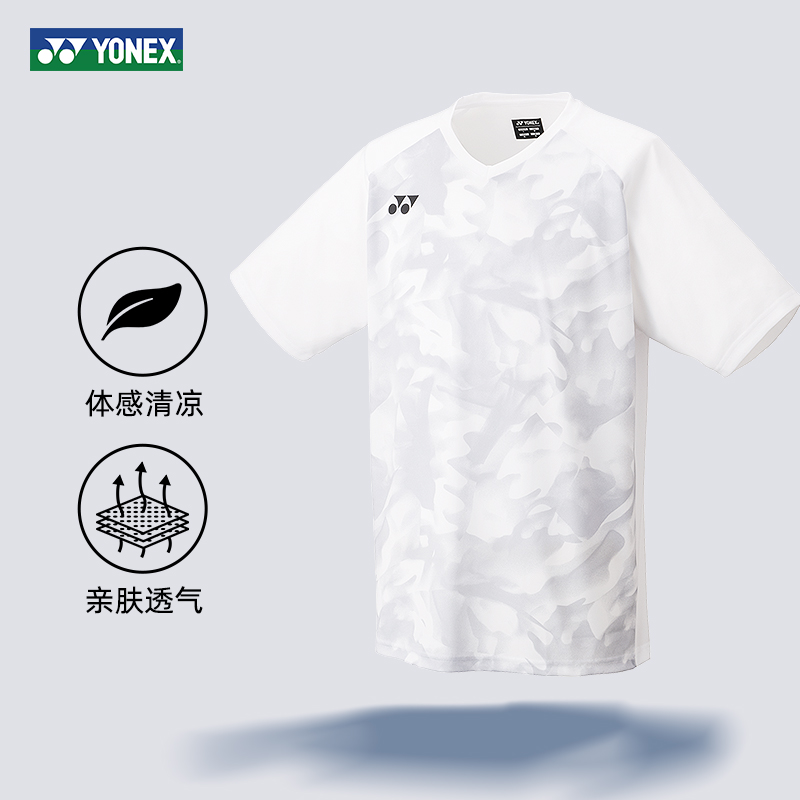 尤尼克斯2025新款运动短袖t恤男女款正品休闲训练服比赛YM0033EX