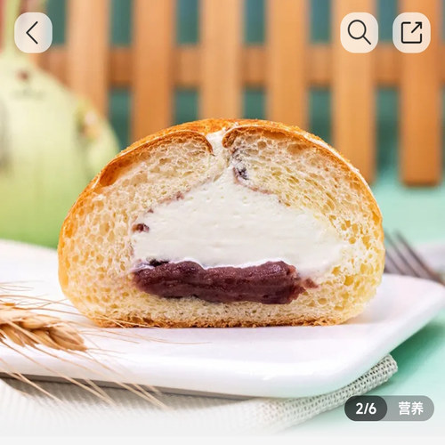 代购爆浆豆乳红豆冰面包110g