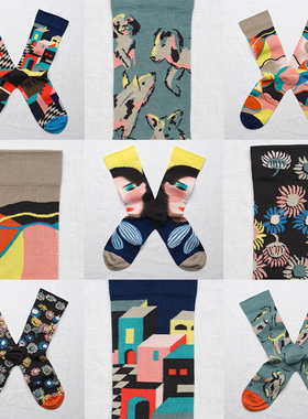 【2件9折】正品法国Bonne Maison文艺中筒袜情侣袜子男女潮袜棉袜