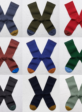 【2件9折】正品法国Bonne Maison中筒棉袜情侣纯色袜男女潮袜