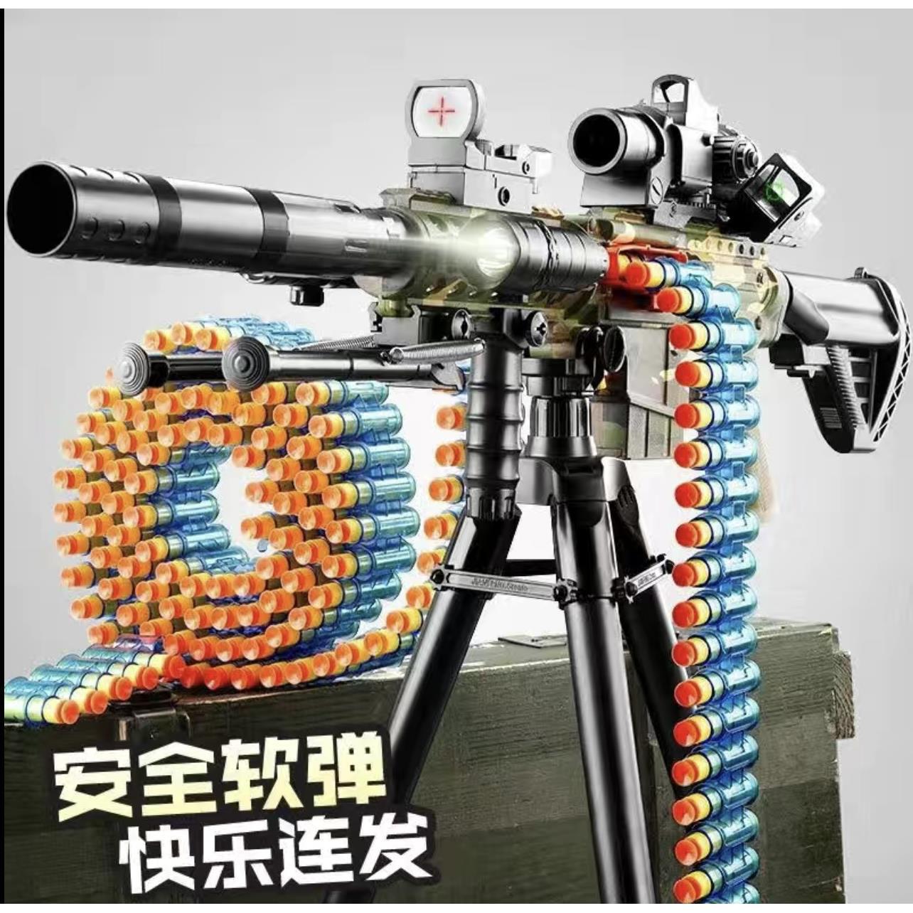 M416手自一体AK47加特林重机关枪M249大菠萝软弹枪乌兹男孩玩具枪