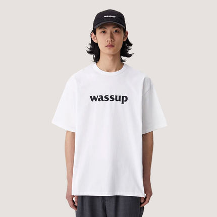 WASSUP旗舰店2025年新款基础logo简约T恤衫短袖白色男女百搭情侣