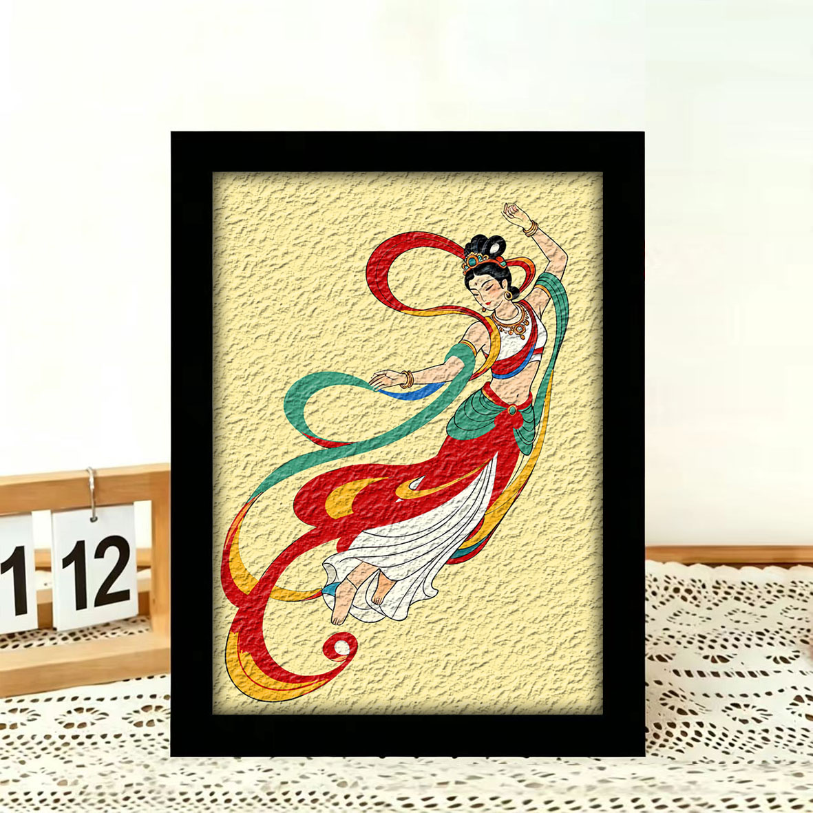 敦煌纸浆画diy材料非遗煌飞天diy材料包敦煌壁画泥板敦填色肌理画