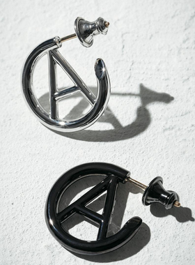 UNDERCOVER&CAREERING联名A字母耳环日韩潮人百搭男女耳钉情侣款