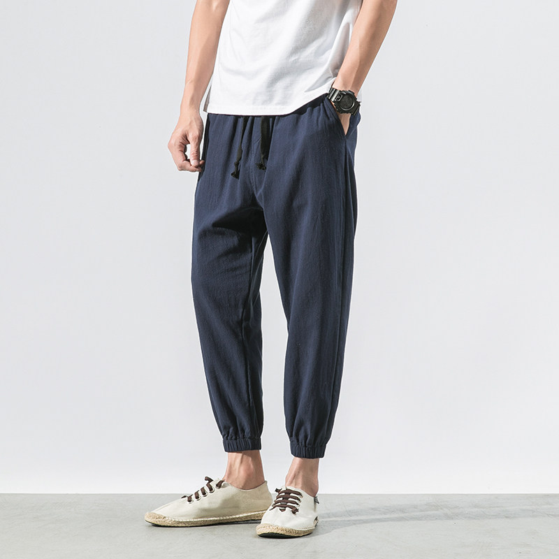 summer solar system Retro Cotton and hemp Ninth pants Teenagers Easy Thin section Flax Casual pants ventilation Haren pantsin the Men's clothing, Casual pants  category - from Buy2taobao.com to provide professional Taobao agent buy service