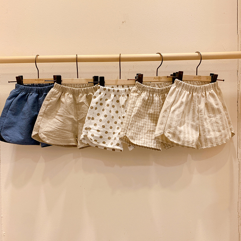 韩版童装休闲2024夏款新男女宝宝婴幼儿童森系清新搭短裤外出裤