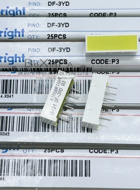 原装今台 DF-3YD 光条 1段数码管 黄色 590NM 2.1V 30mA 6.8X19.9