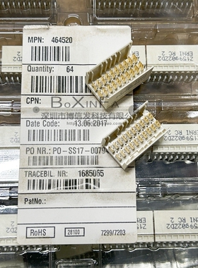 ERNI 464520 CPCI高速背板连接器 20P 20gb 2.54MM通用2170328-1