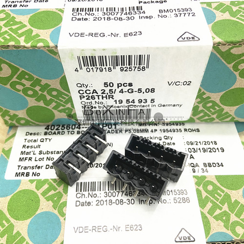 原装 CCA 2.5/ 2-G-5.08 P26THR 接线端子 5.08mm间距 4P 弯针座