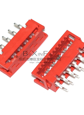 原装 1-215570-0 Micro-Match连接器 1.27 10P 红色IDC插座 公头