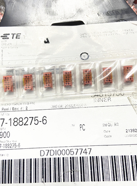 原装7-188275-6 Micro-Match连接器1.27mm 6P 2.54红色IDC母座SMT