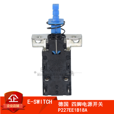 E-Switch德国 4脚电源开关 P227EE1B18A 15*24按钮自锁开关7A125V