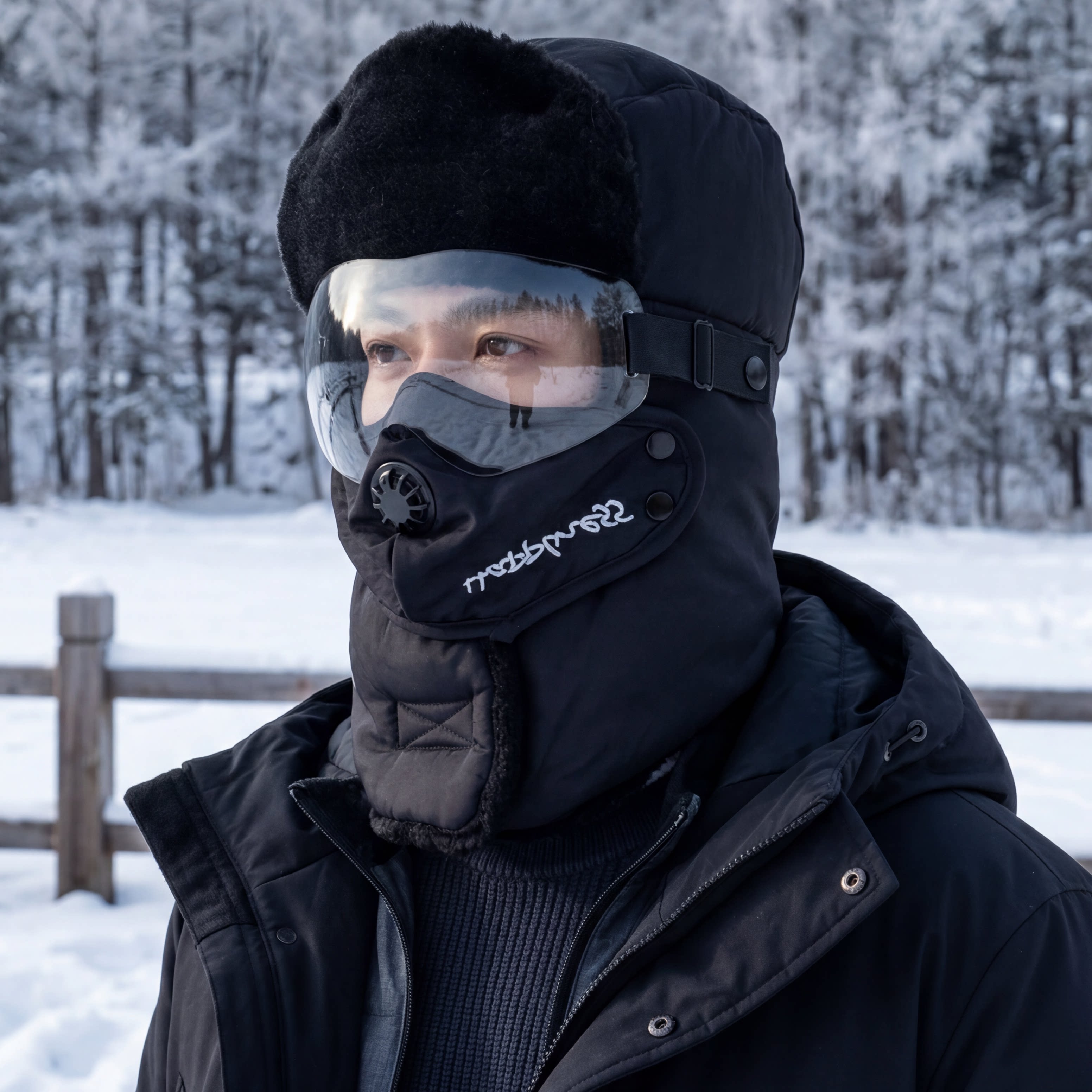 雷锋帽男冬季东北加厚保暖护耳帽防寒防风滑雪户外骑行护颈帽子