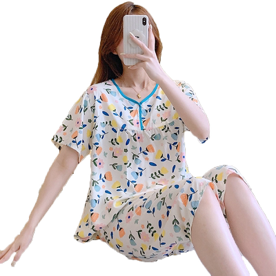 夏季睡衣女绵绸套头春秋