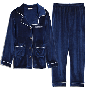 情侣睡衣薄款海岛绒珊瑚绒套装女加绒法兰绒家居服男大码开衫可爱