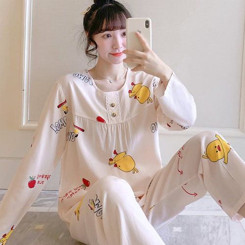 春秋绵绸人造棉新款大码家居服