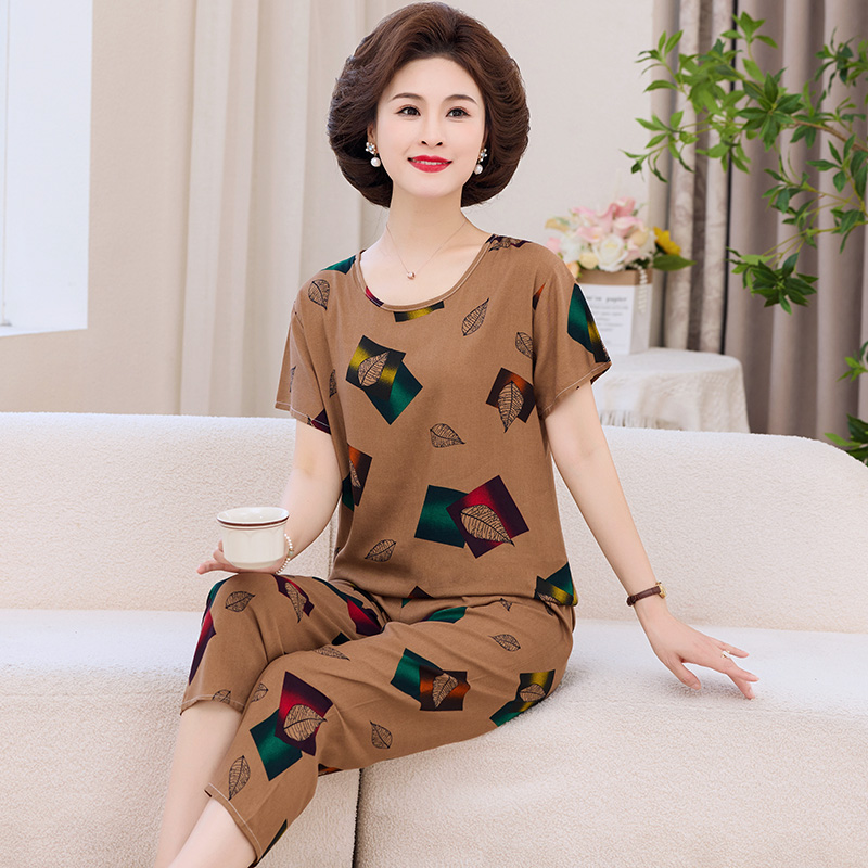 好得西女棉绸妈妈装睡衣