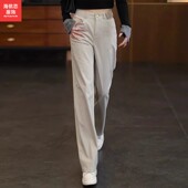 高腰阔腿裤 女宽松今年流行爆款 2026春秋冬洗水时尚 窄版 牛仔直筒裤