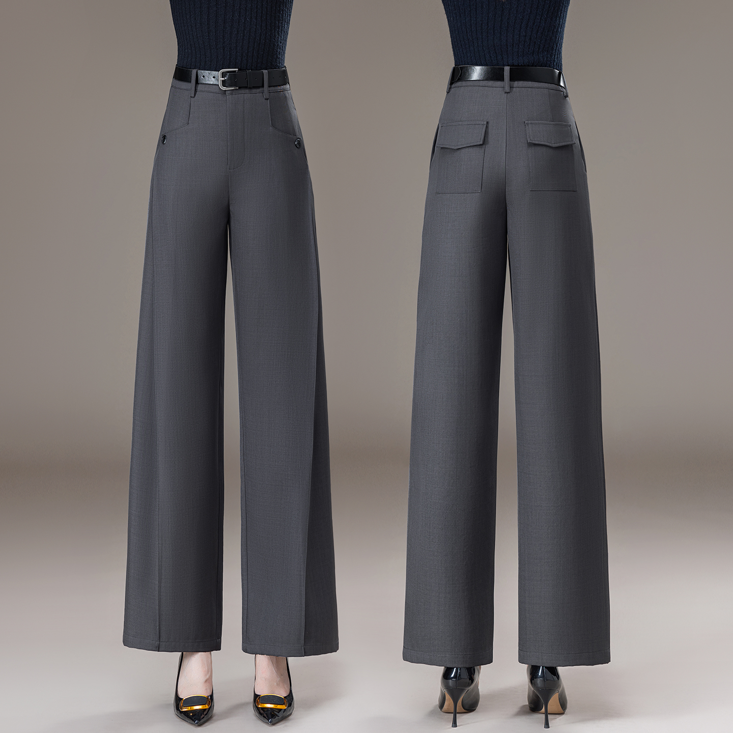 今年流行垂感西装阔腿裤女
