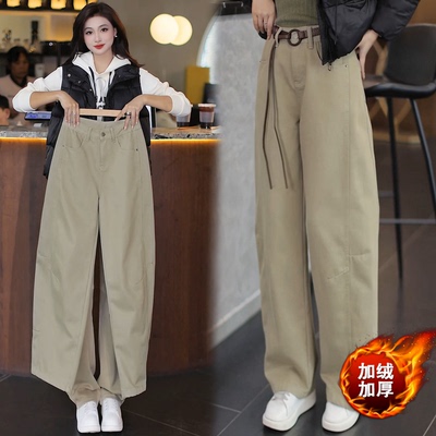 高腰显瘦工装裤小个子弯刀裤子