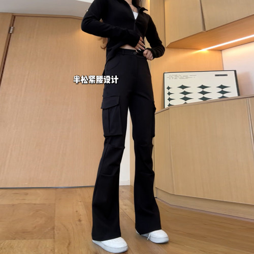 2026春秋新款黑色高腰显瘦伞兵裤
