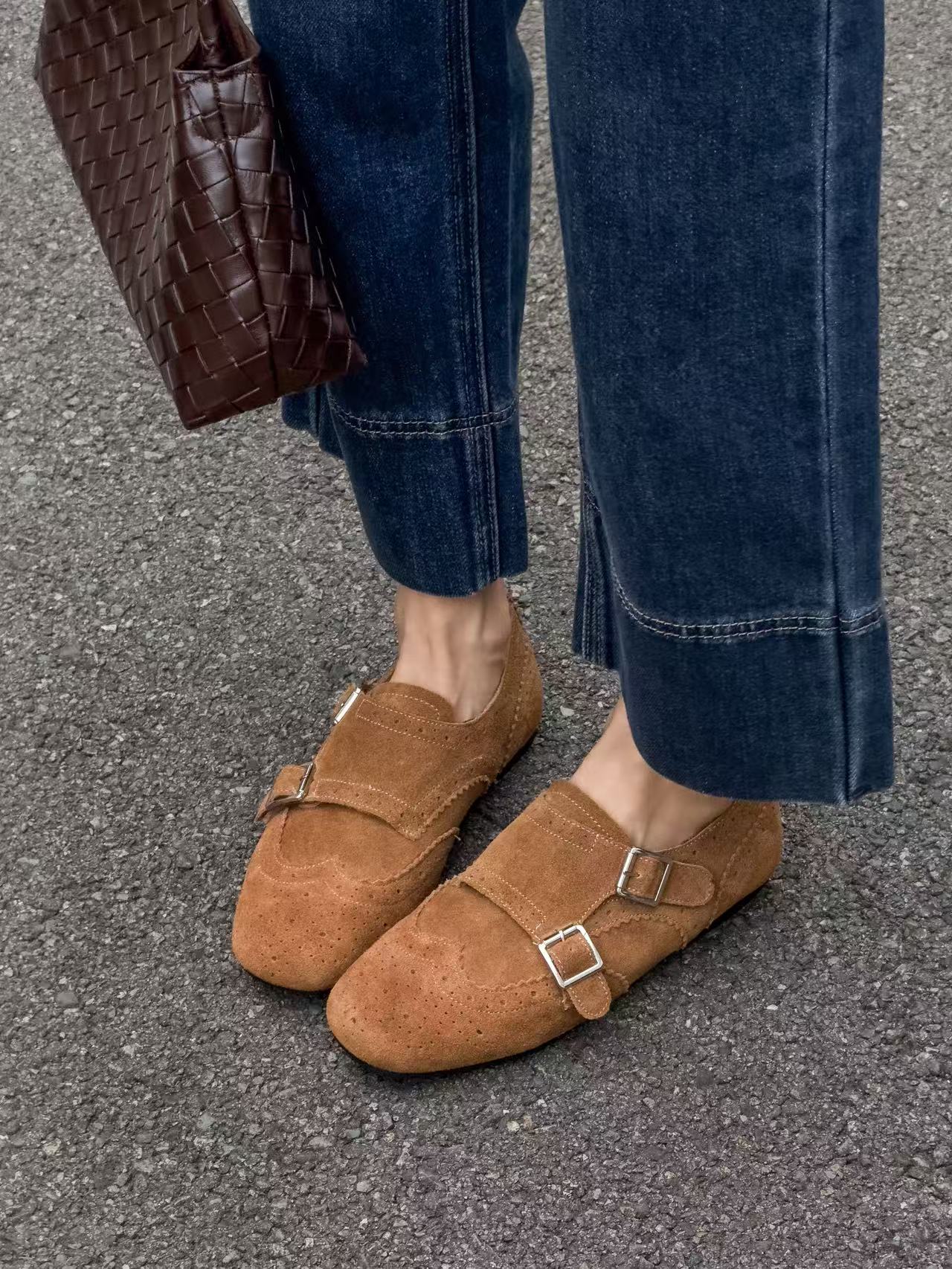 头层牛皮复古勃肯鞋女2025新款真皮软底英伦风小皮鞋平底乐福单鞋